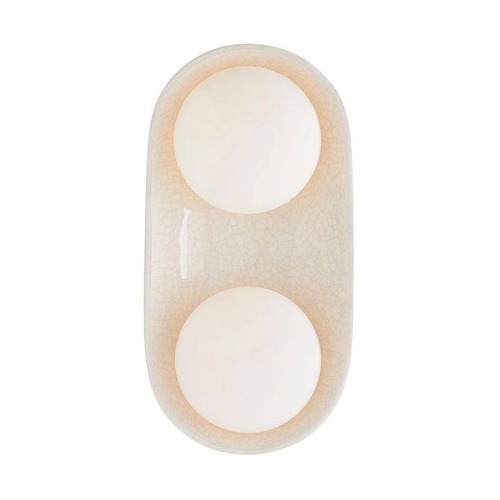 Glaze 2 Wall Light - Ivory Stained Crackle & Blackened Steel