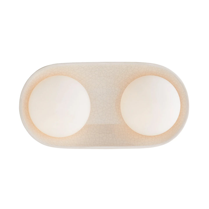 Glaze 2 Wall Light - Ivory Stained Crackle & Blackened Steel