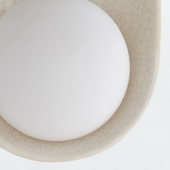 Glaze 2 Wall Light - Ivory Stained Crackle & Blackened Steel