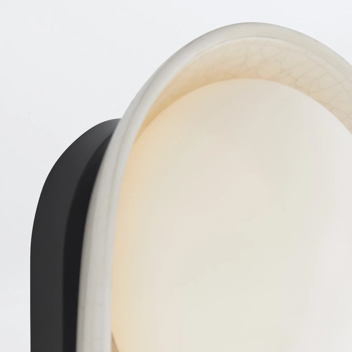 Glaze 2 Wall Light - Ivory Stained Crackle & Blackened Steel