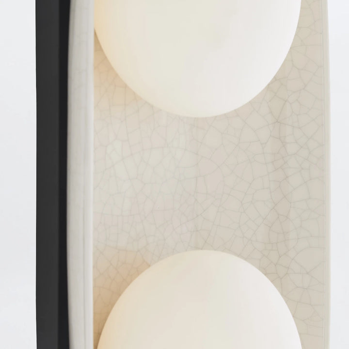Glaze 2 Wall Light - Ivory Stained Crackle & Blackened Steel