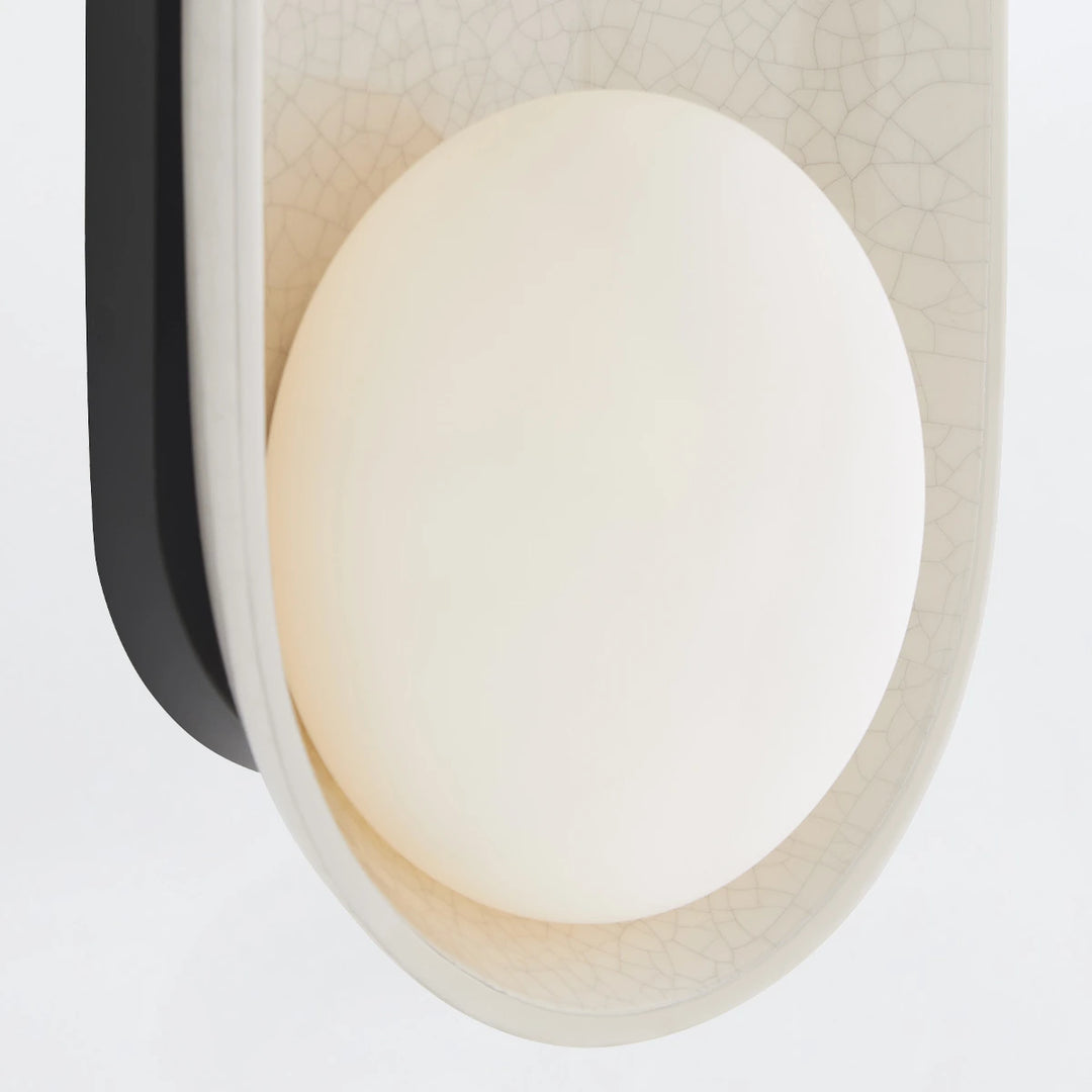 Glaze 2 Wall Light - Ivory Stained Crackle & Blackened Steel