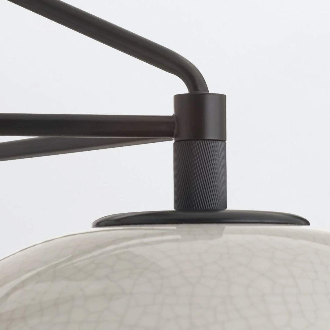 Glaze 3 Chandelier - Ivory Stained Crackle & Blackened Steel