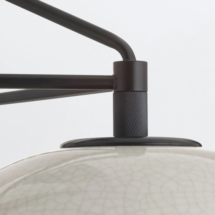 Glaze 3 Chandelier - Ivory Stained Crackle & Blackened Steel