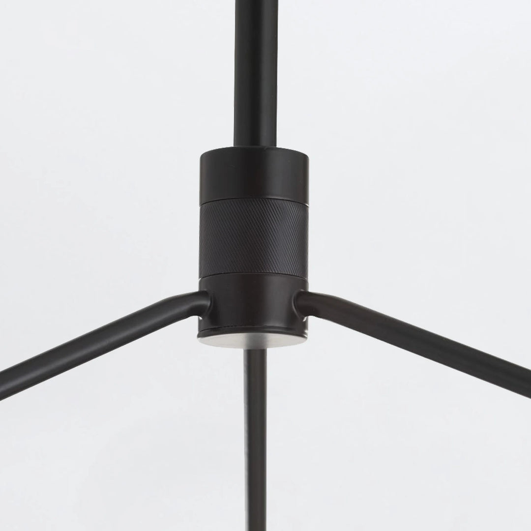 Glaze 3 Chandelier - Ivory Stained Crackle & Blackened Steel