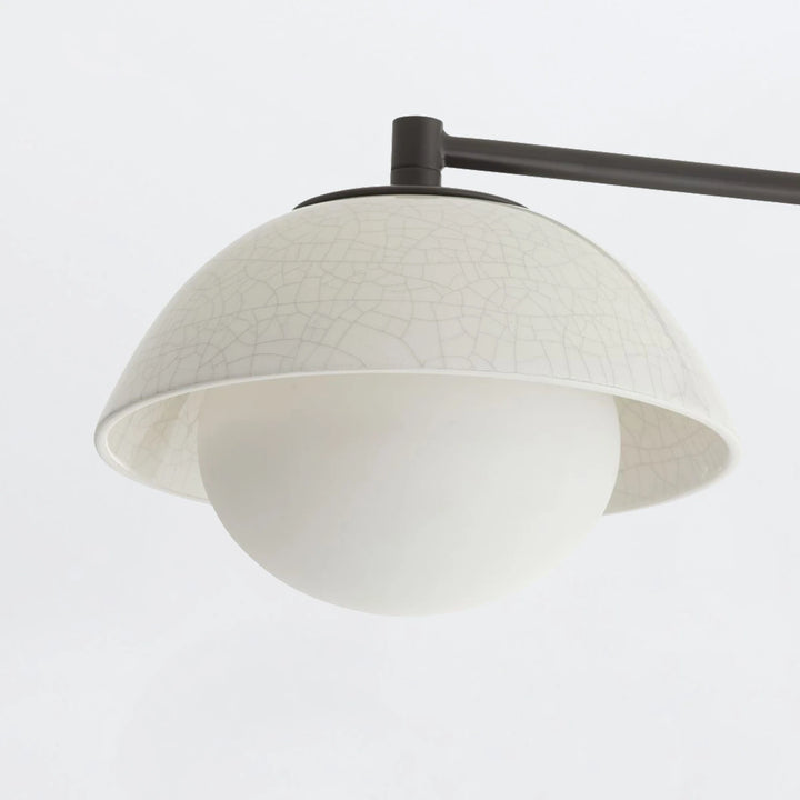 Glaze 4 Large Semi-Flush - Ivory Stained Crackle & Blackened Steel