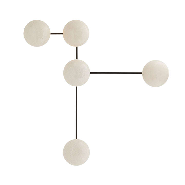 Glaze 5 Wall Light - Ivory Stained Crackle & Blackened Steel