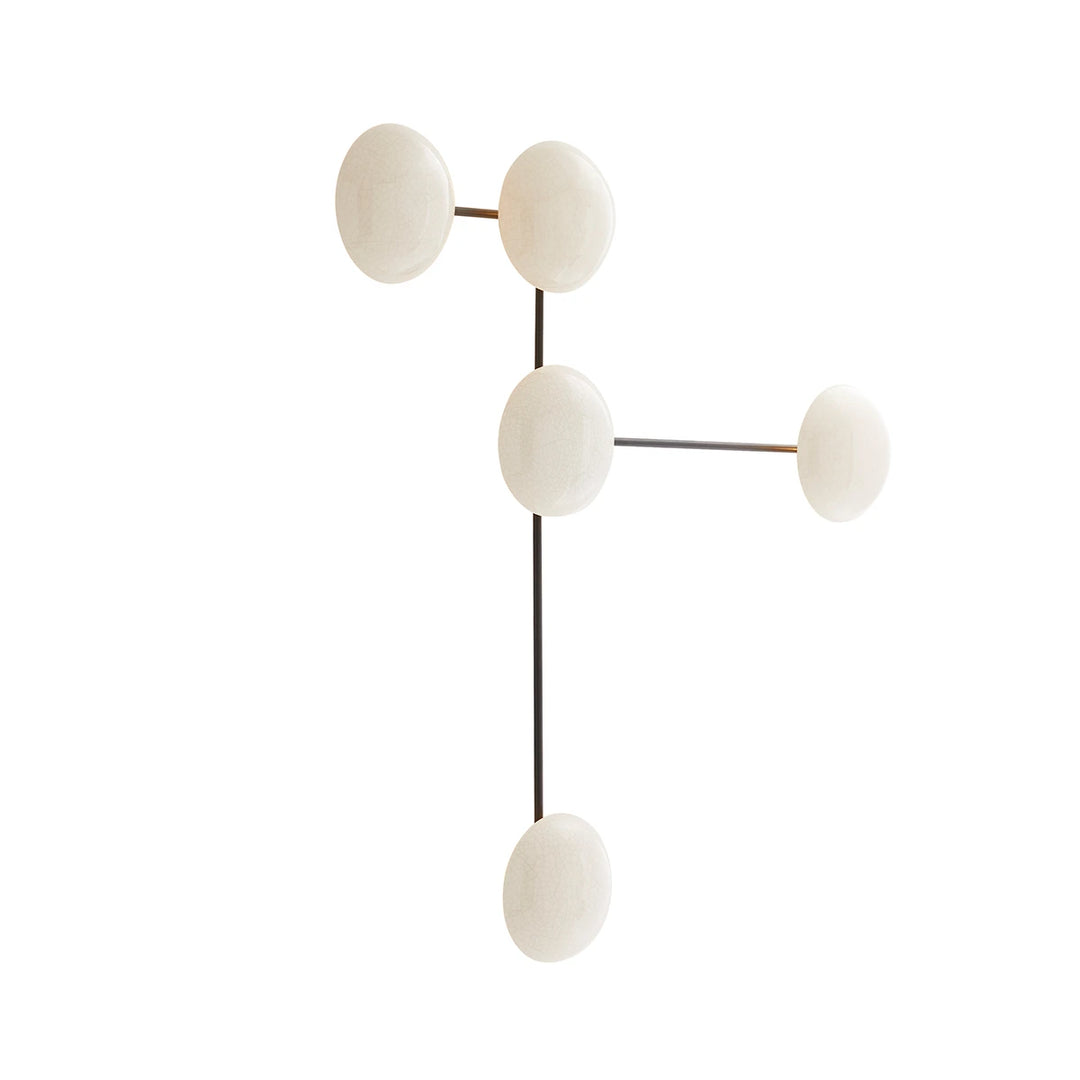 Glaze 5 Wall Light - Ivory Stained Crackle & Blackened Steel