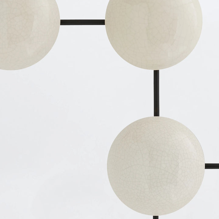 Glaze 5 Wall Light - Ivory Stained Crackle & Blackened Steel