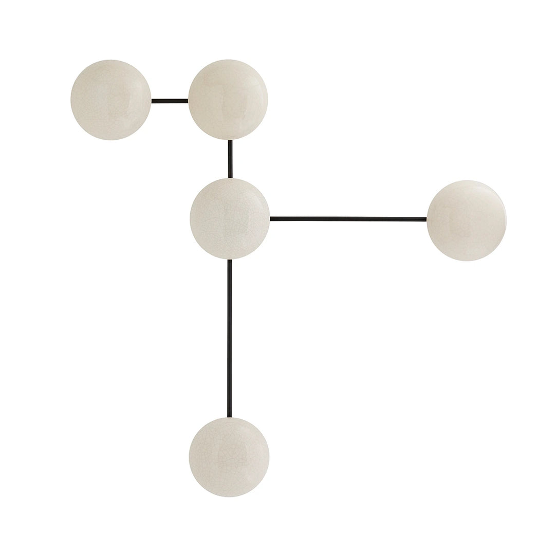 Glaze 5 Wall Light - Ivory Stained Crackle & Blackened Steel