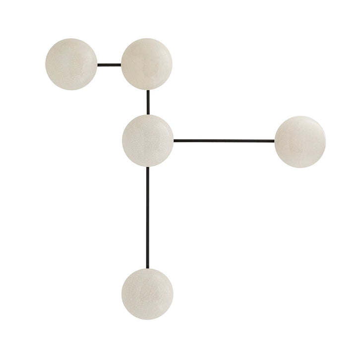 Glaze 5 Wall Light - Ivory Stained Crackle & Blackened Steel