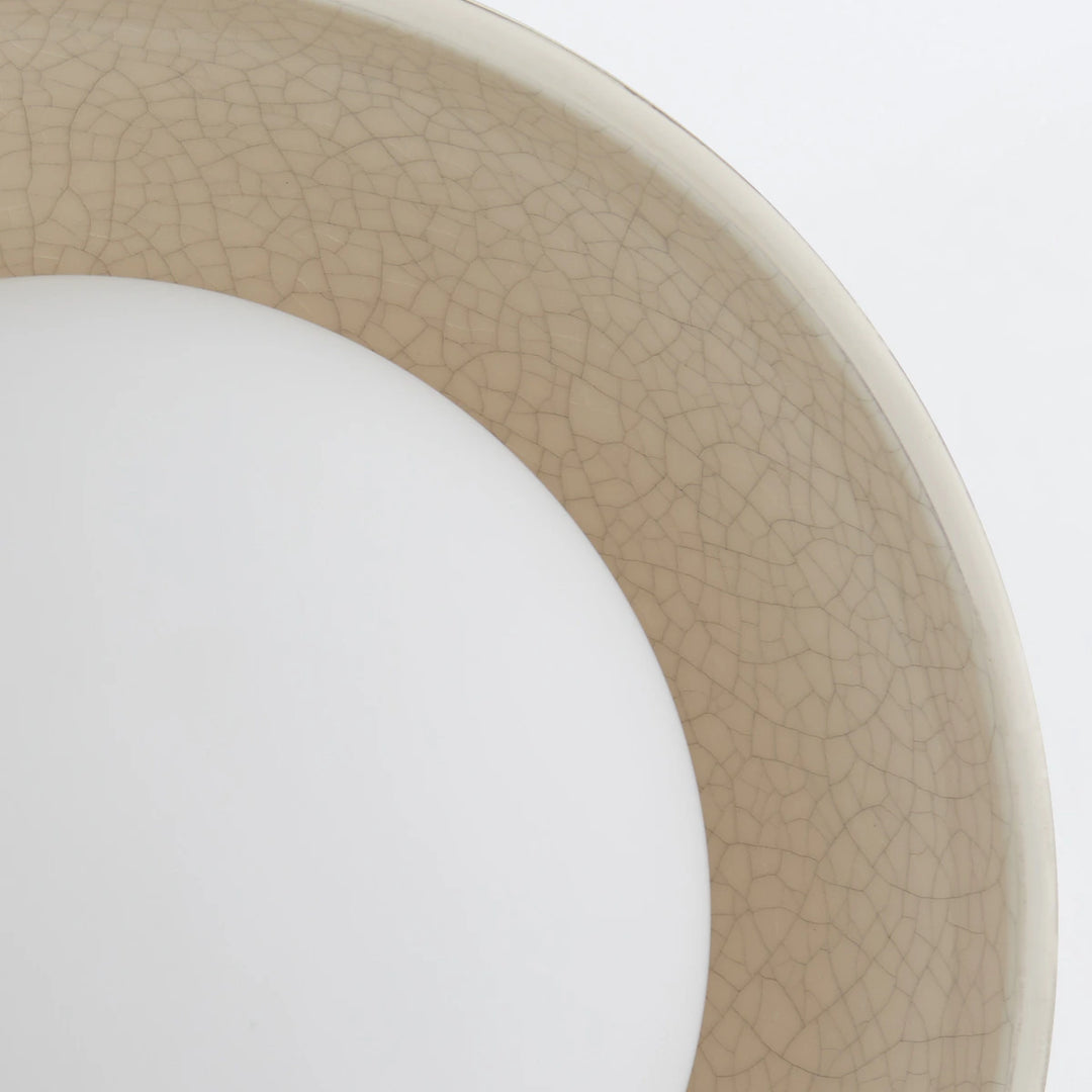 Glaze 1 Ceiling Flush - Ivory Stained Crackle & Blackened Steel