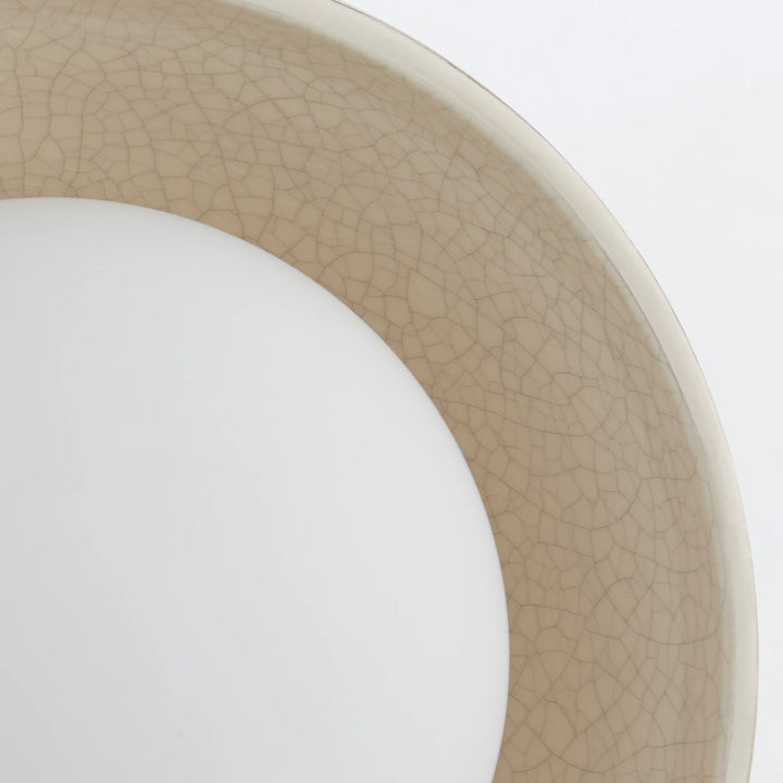 Glaze 1 Ceiling Flush - Ivory Stained Crackle & Blackened Steel