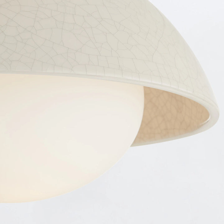 Glaze 1 Ceiling Flush - Ivory Stained Crackle & Blackened Steel