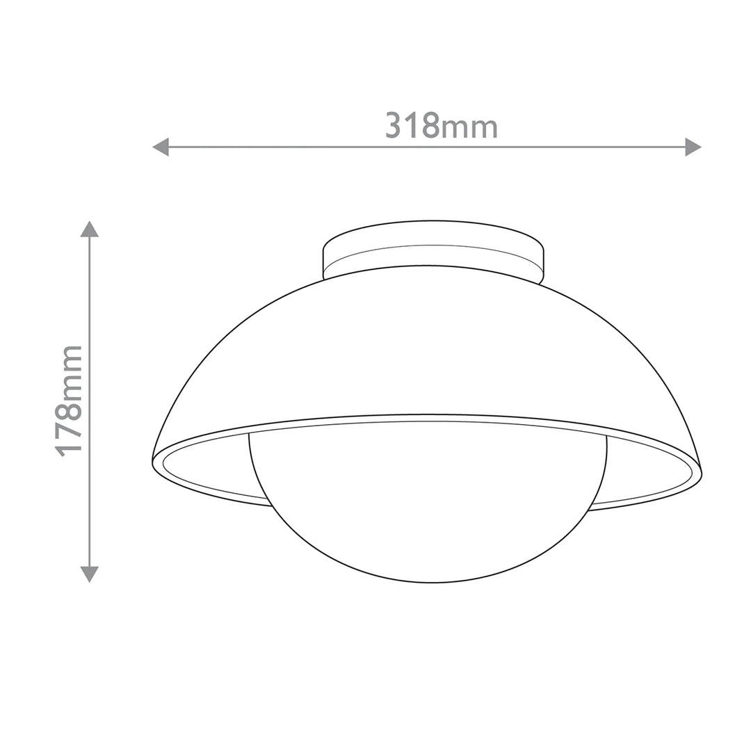 Glaze 1 Ceiling Flush - Ivory Stained Crackle & Blackened Steel