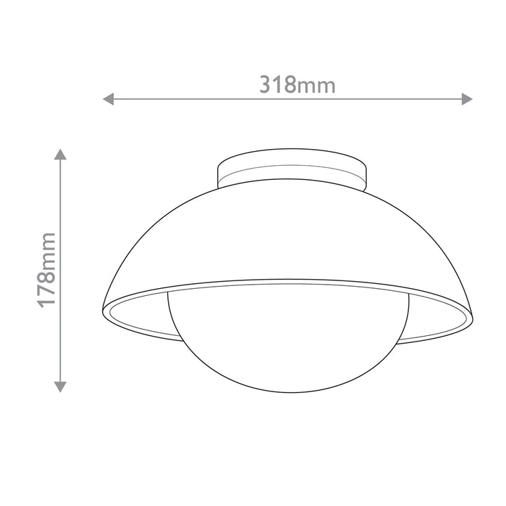 Glaze 1 Ceiling Flush - Ivory Stained Crackle & Blackened Steel