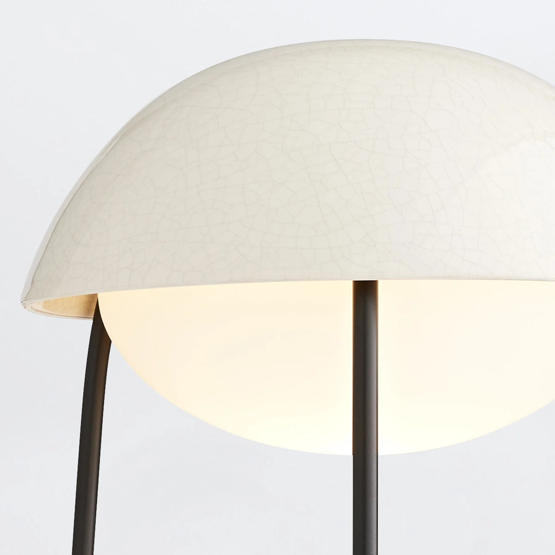 Glaze 1 Table Lamp - Ivory Stained Crackle & Blackened Steel