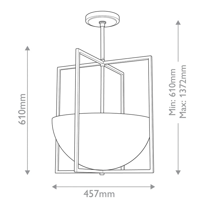Royce 2 Large Pendant - Antique Brass