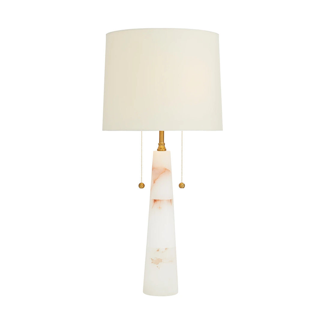 Sidney 2 Table Lamp - White Alabaster & Antique Brass