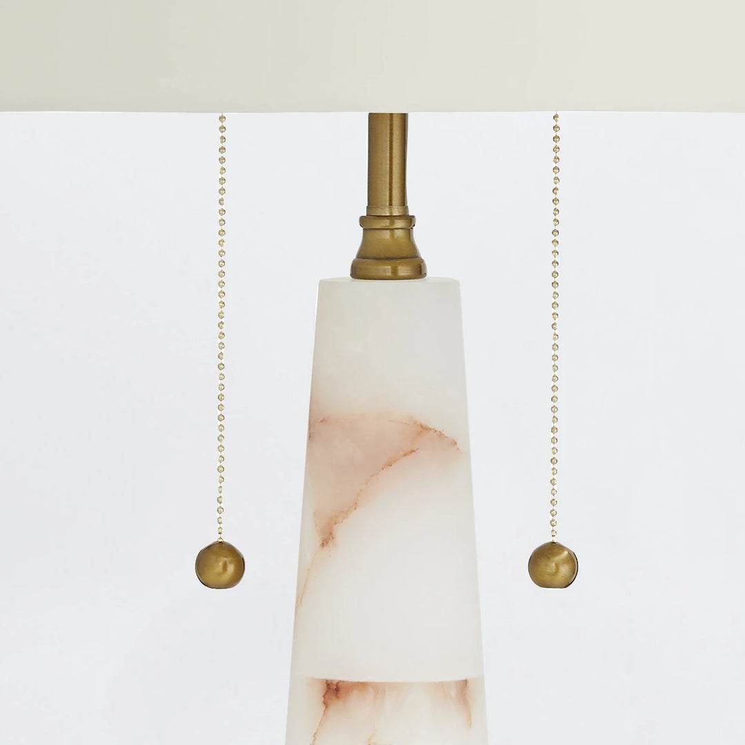 Sidney 2 Table Lamp - White Alabaster & Antique Brass