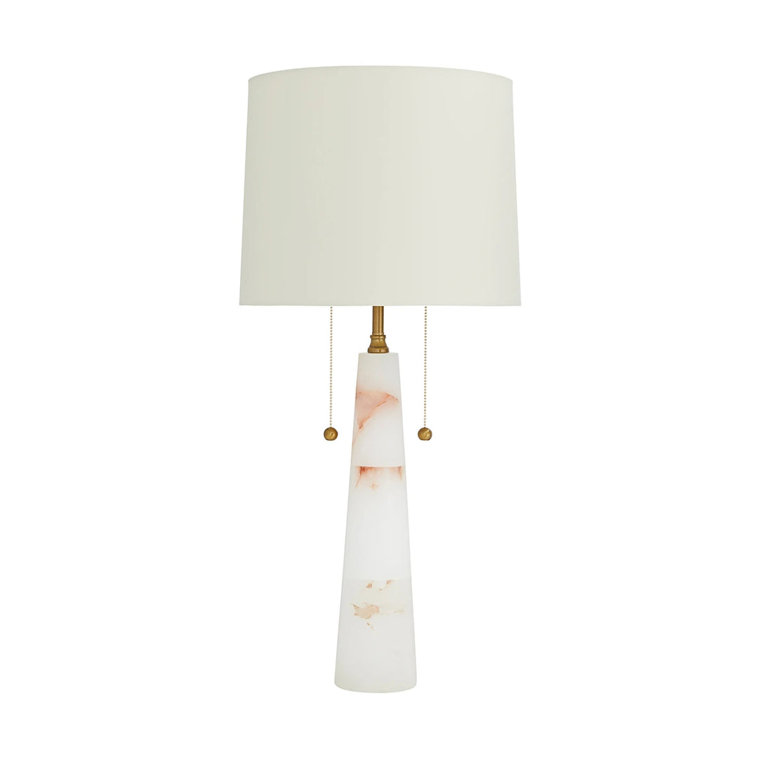 Sidney 2 Table Lamp - White Alabaster & Antique Brass