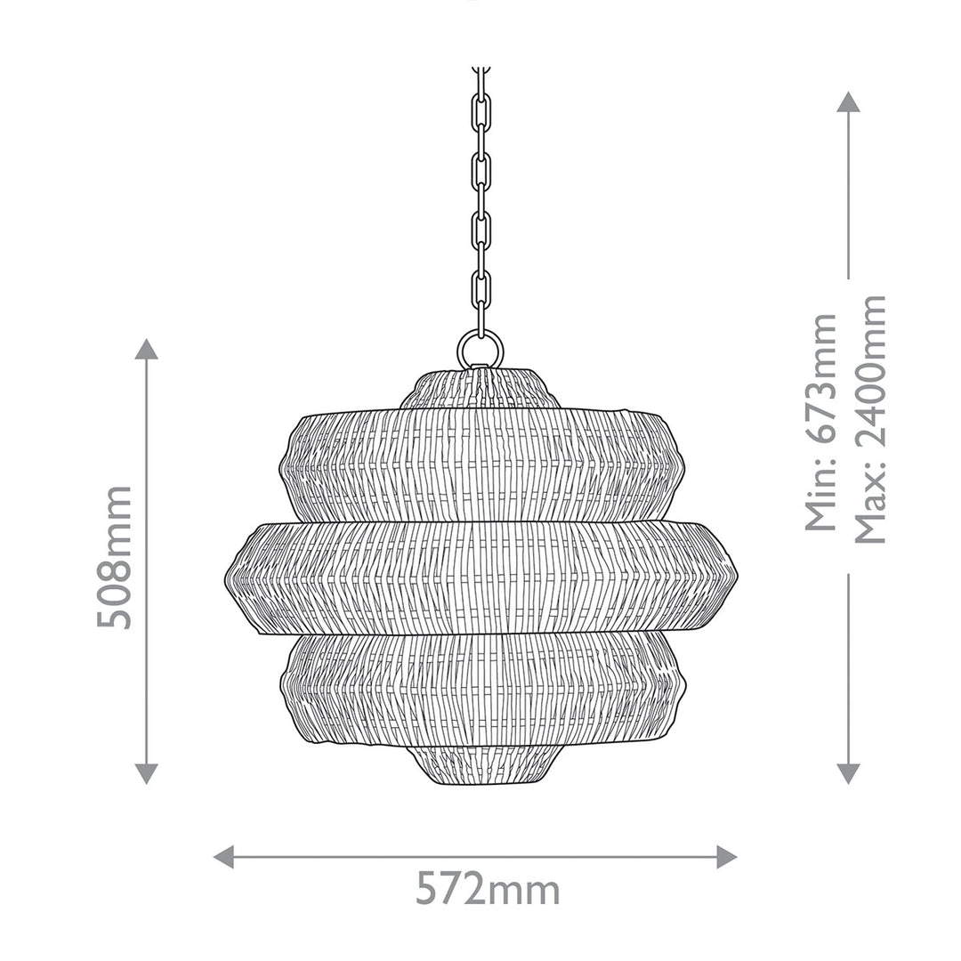 Antibes 3 Small Chandelier - Natural