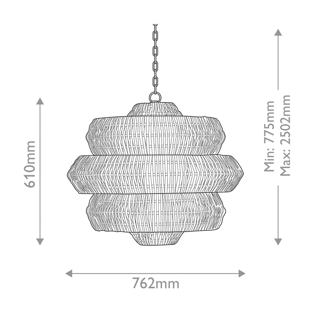 Antibes 9 Medium Chandelier - Natural