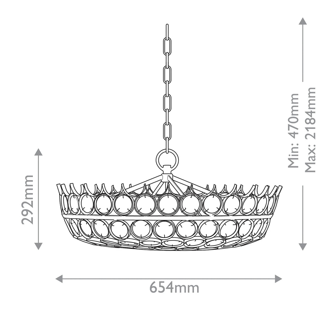 Augustus 6 Small Chandelier - Bronze