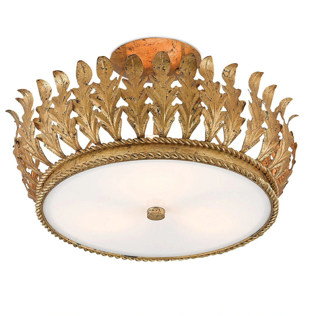 Biddulph 3 Semi-Flush Mount - Gold Leaf