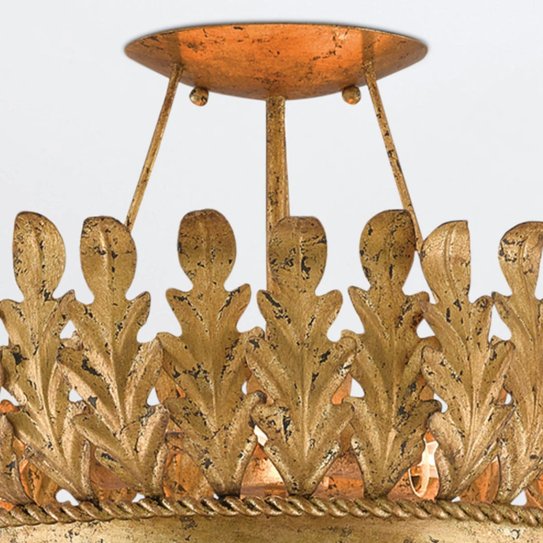 Biddulph 3 Semi-Flush Mount - Gold Leaf