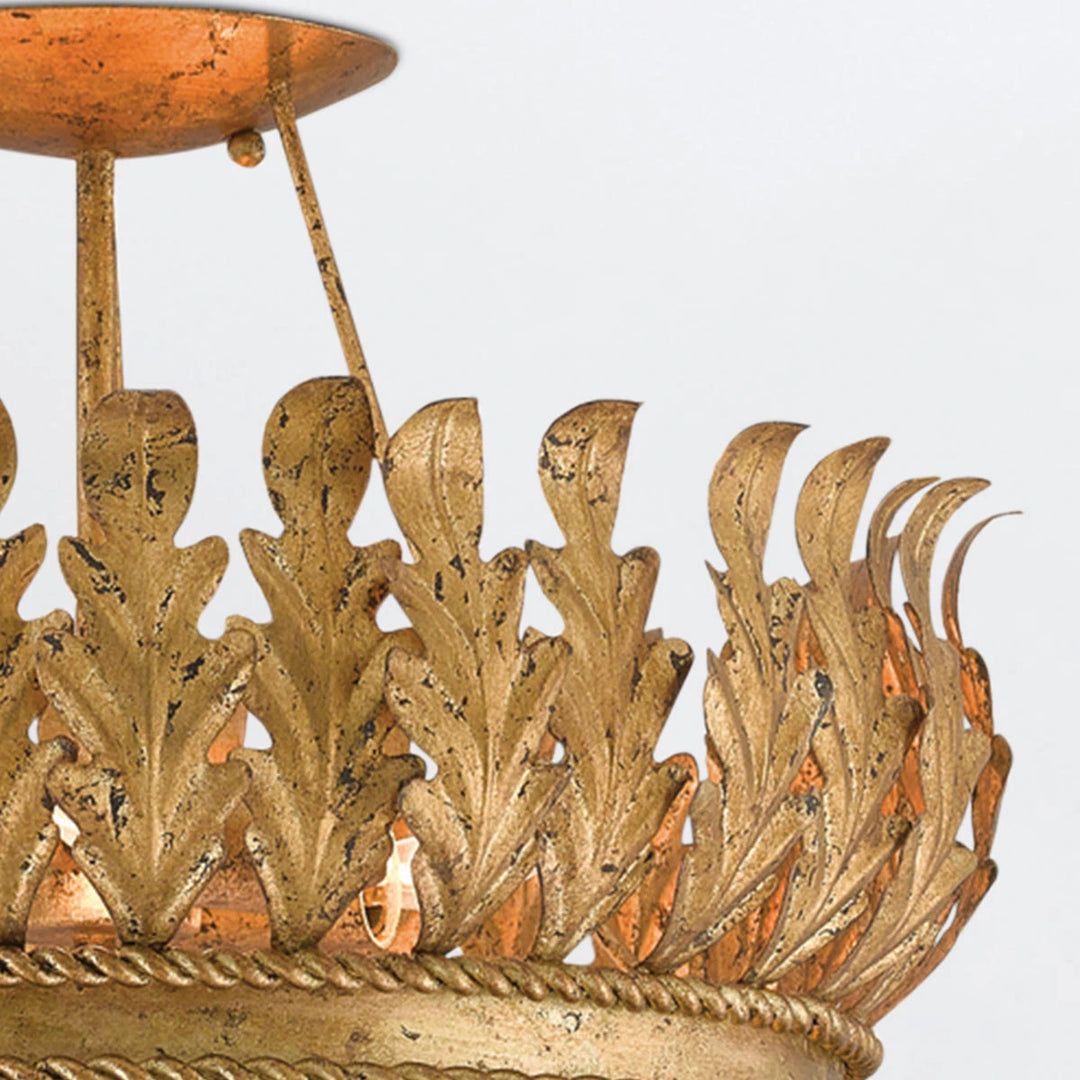 Biddulph 3 Semi-Flush Mount - Gold Leaf