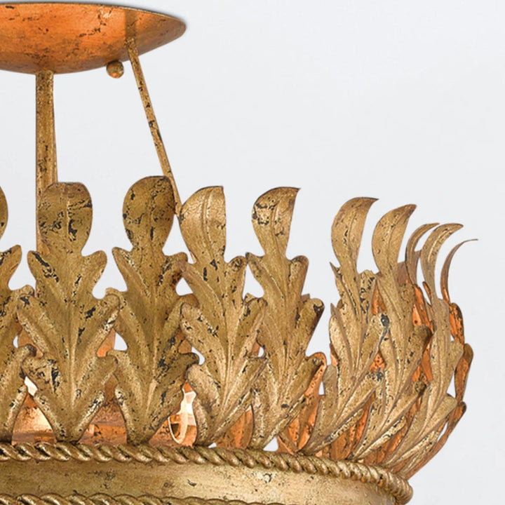 Biddulph 3 Semi-Flush Mount - Gold Leaf