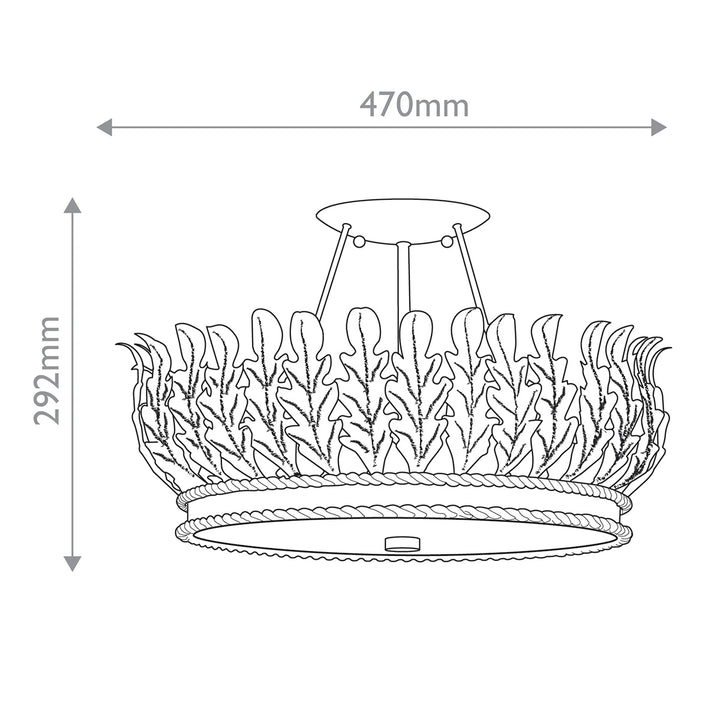 Biddulph 3 Semi-Flush Mount - Gold Leaf