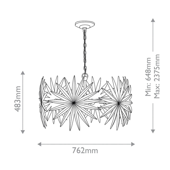 Bismarkia 6 Small Chandelier - Gesso White