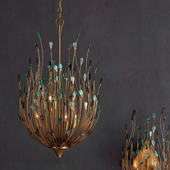 Delphos 6 Chandelier - Contemporary Gold
