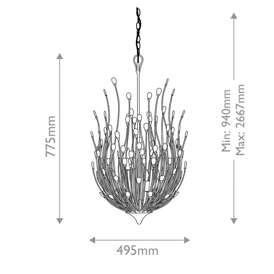 Delphos 6 Chandelier - Contemporary Gold