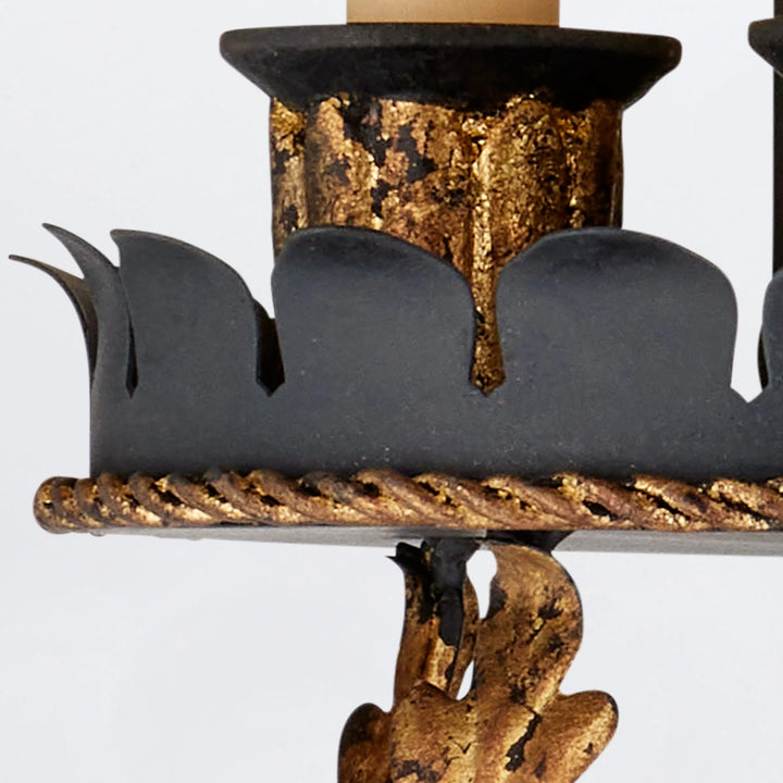 Duke 3 Wall Light - Zanzibar Gold Leaf & Black