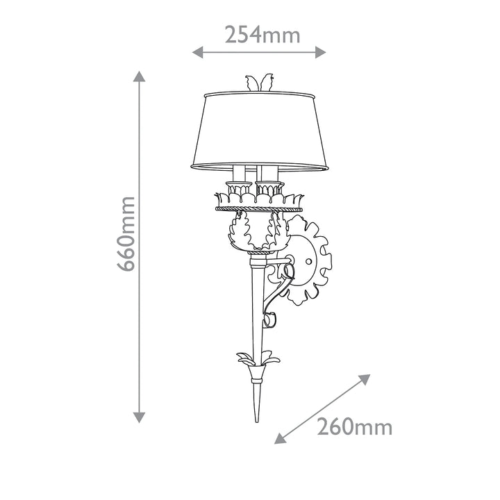 Duke 3 Wall Light - Zanzibar Gold Leaf & Black