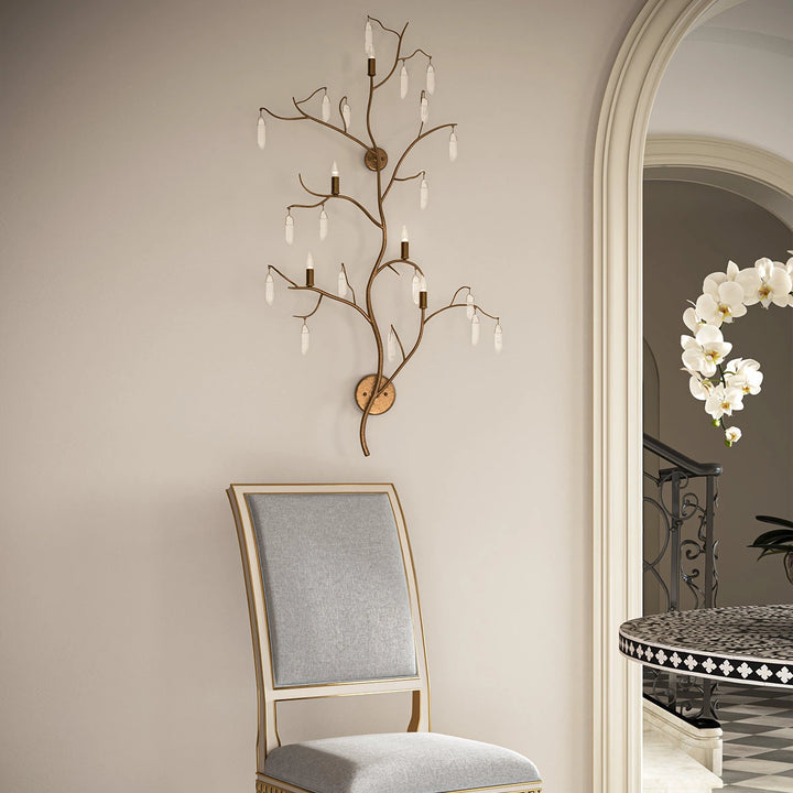 Forest Light 5 Large Wall Light - Washed Lucerne Gold