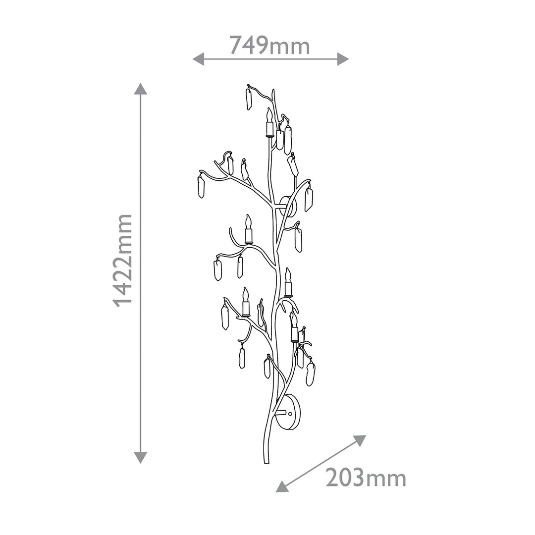 Forest Light 5 Large Wall Light - Washed Lucerne Gold