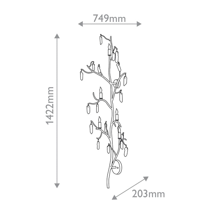 Forest Light 5 Large Wall Light - Washed Lucerne Gold