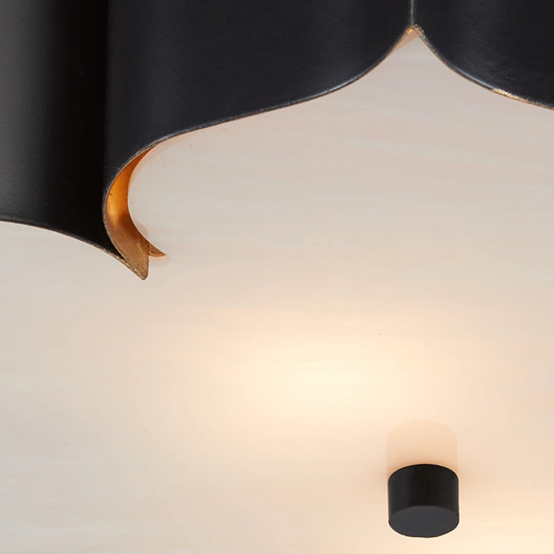 Grand Lotus 3 Flush - Contemporary Gold & Faux Alabaster