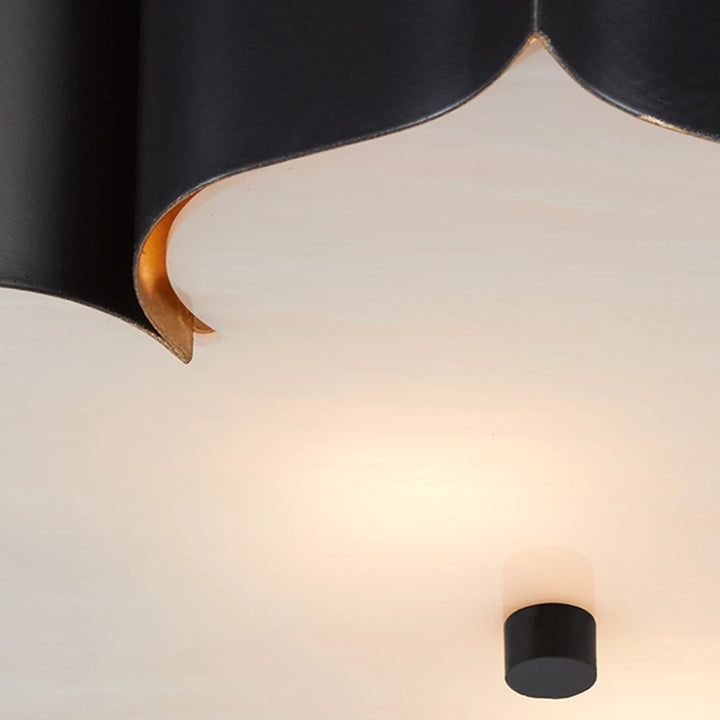 Grand Lotus 3 Flush - Contemporary Gold & Faux Alabaster