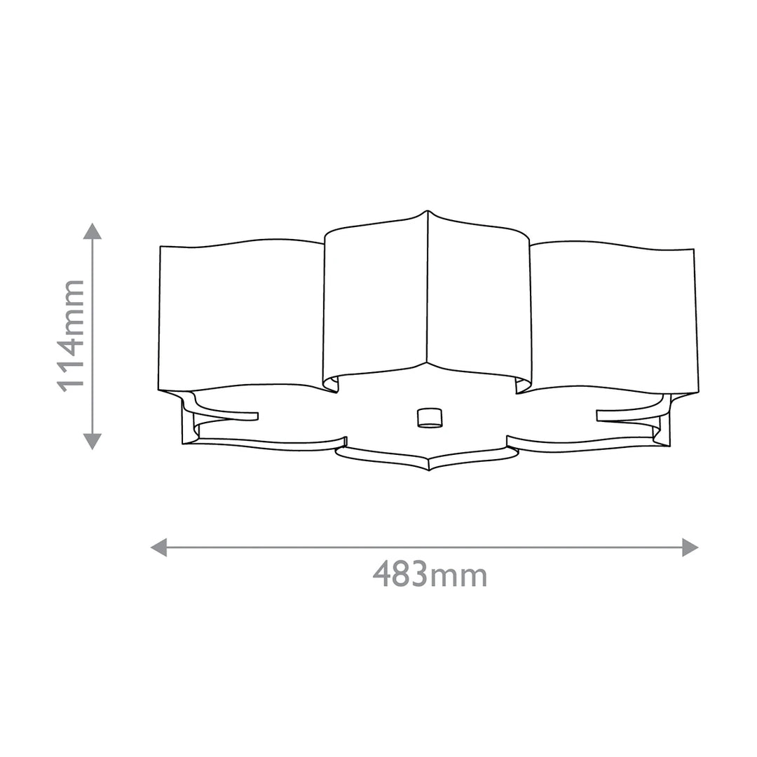 Grand Lotus 3 Flush - Contemporary Gold & Faux Alabaster