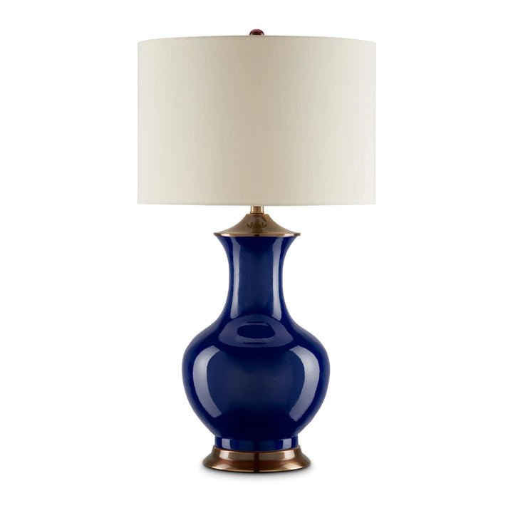 Lilou 1 Table Lamp - Blue & Antique Brass