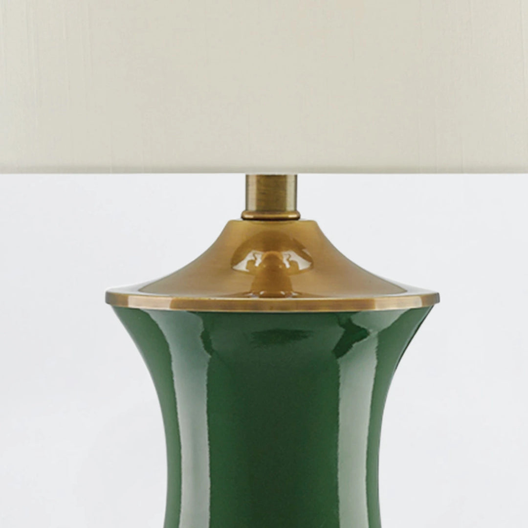 Lilou 1 Table Lamp - Green & Antique Brass