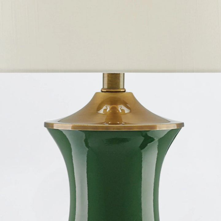 Lilou 1 Table Lamp - Green & Antique Brass