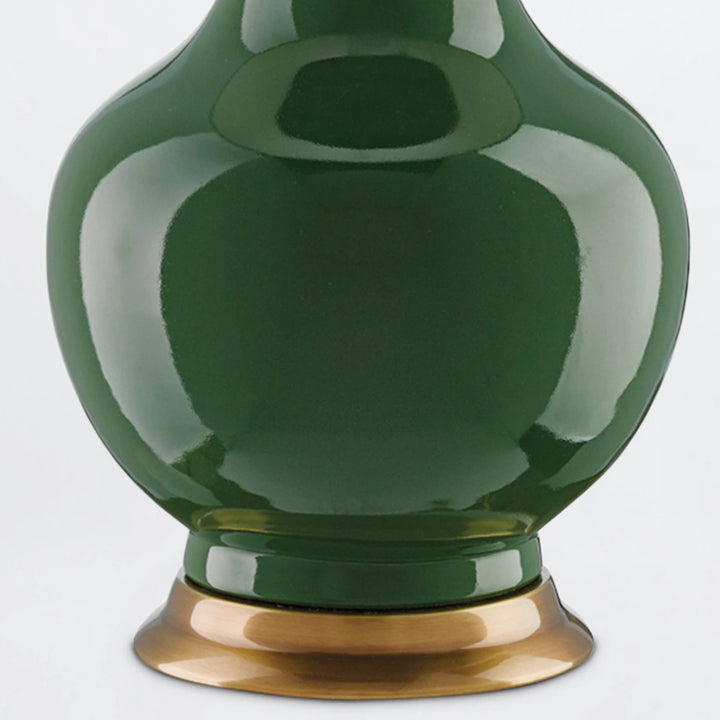 Lilou 1 Table Lamp - Green & Antique Brass
