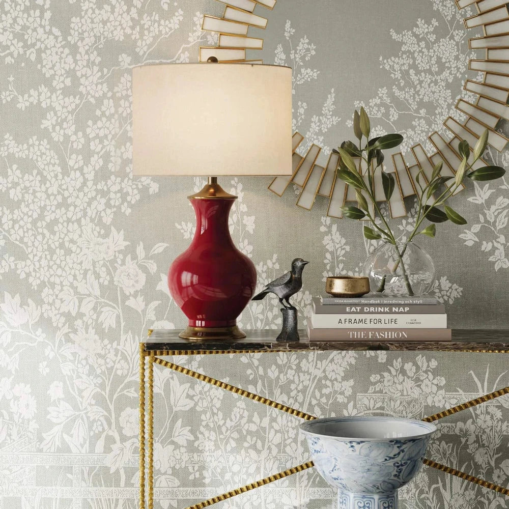 Lilou 1 Table Lamp - Red & Antique Brass