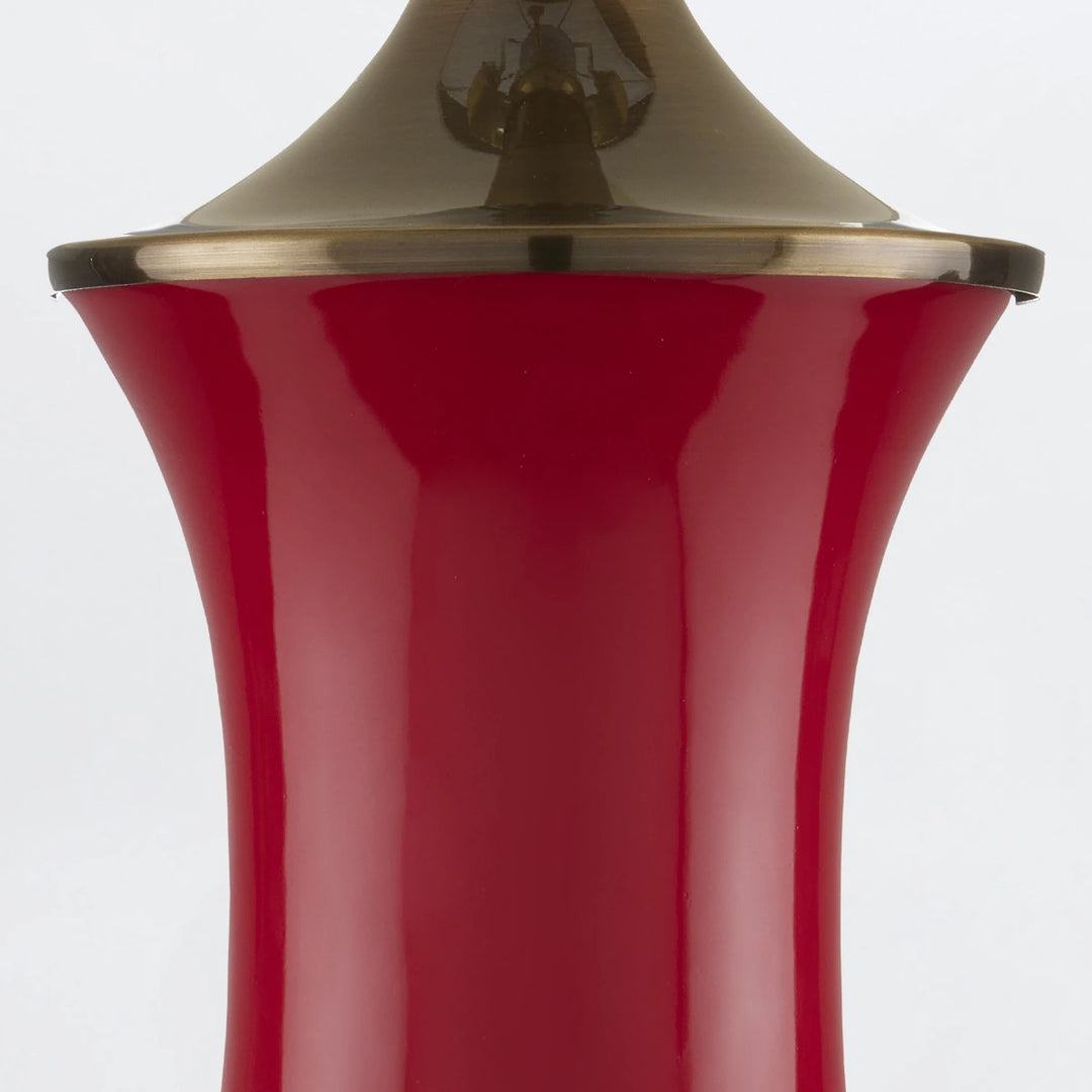 Lilou 1 Table Lamp - Red & Antique Brass